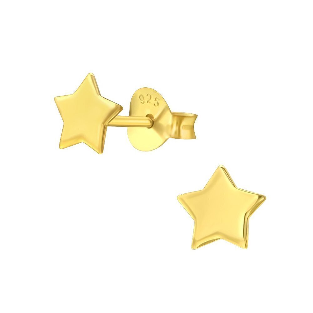 14K Gold Vermeil Simple Stud Star Earrings 4mm